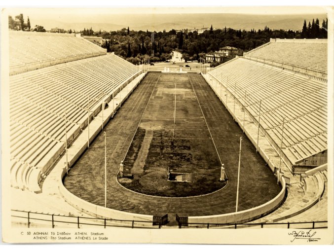 Pohlednice stadión, Athens, Stadium, 1958 (1)