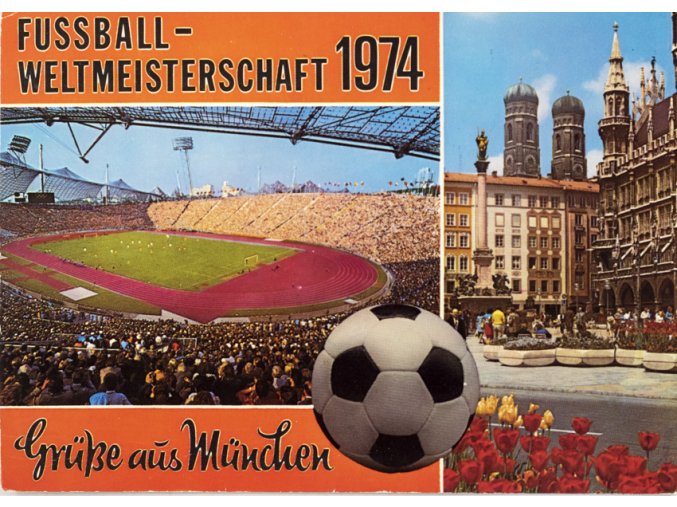 Pohlednice stadion, Fussball weltmeisterschaft Munchen, 1974 (1)