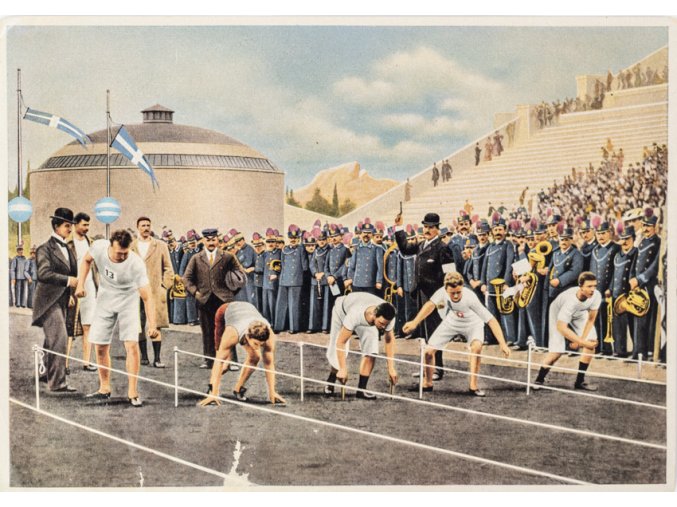 Kartička Olympia 1936, Berlin. Olympia Athen 1896 (1)