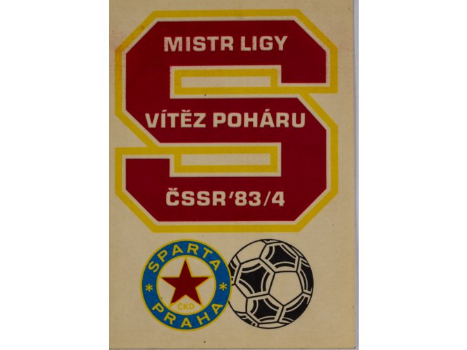 Kartička Sparty, vítěz ČS. poháru 198384