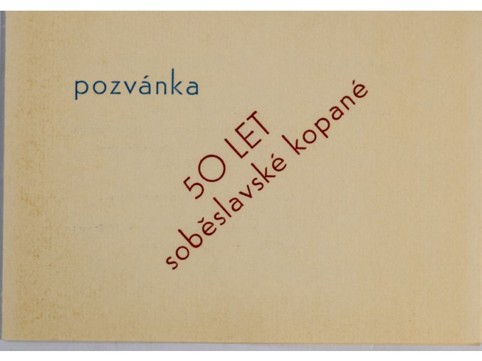 Pozvánka , 50. let soběslavské kopané, 1971 (1)