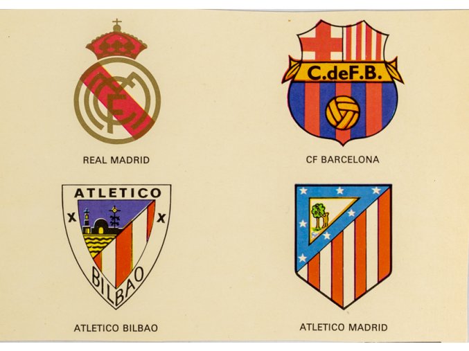 Kartička ,Real Madrid, CF Barcelona, Bilbao, Atl. Madrid (1)