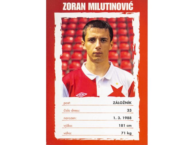 Podpisová karta, Zoran Milutinovič, Slavia Praha