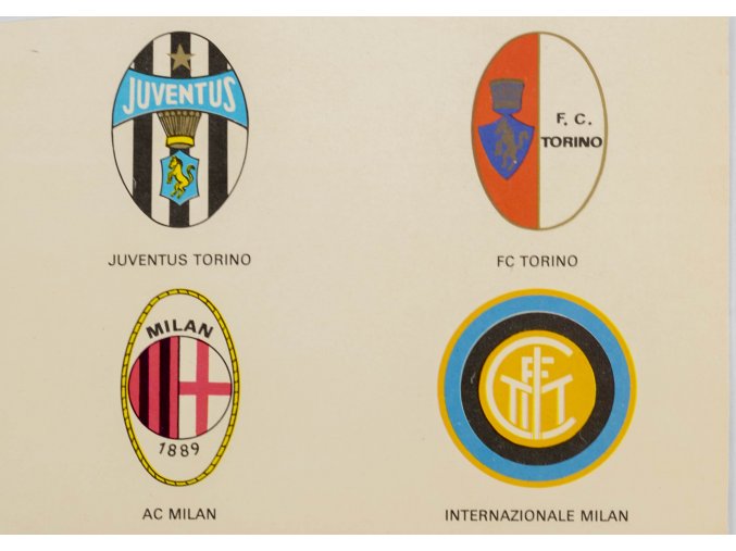 Kartička , Juventus, FC Torino, AC Milan, Inter Milan (1)