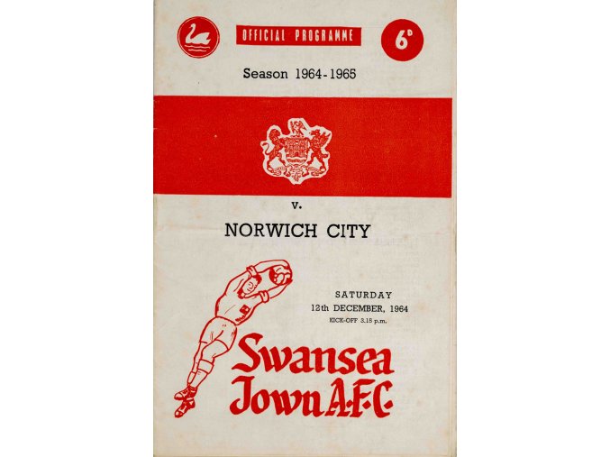Program fotbal, Swansea Jown AFC v. Norwich City, 1964