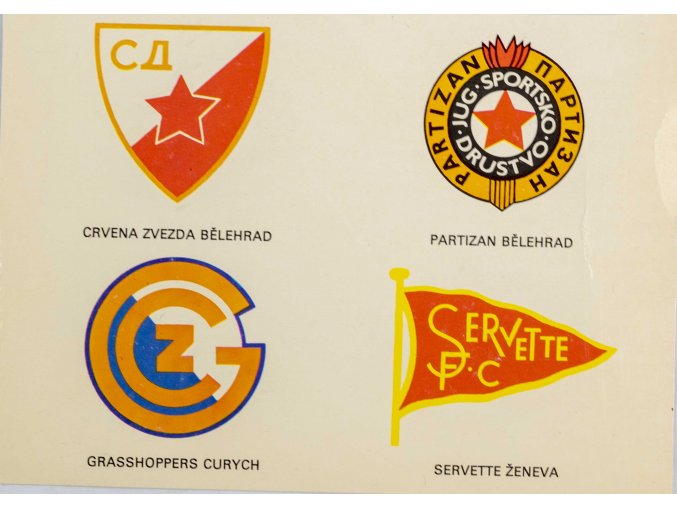 Kartička , Crvena Zvezda, Partizan Belehrad, Grasshoppers. Servete Ženeva (1)