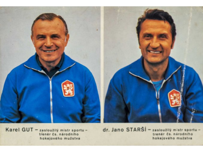 Karta, hokej ČSSR, K. Gut, J. Starší 1976, Katowice (1)