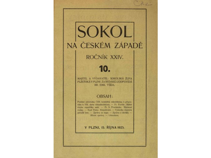 Sokol na českém západě, 101925