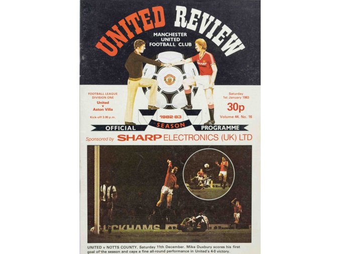 Program Manchester United v. Aston Villa, 1983