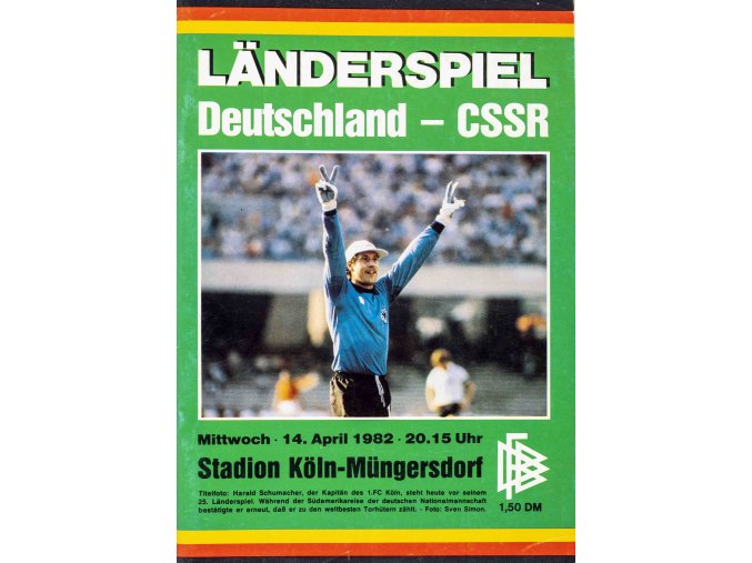 Program fotbal, Deutscheland v. CSSR, 1982