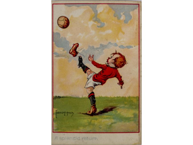 Pohlednice humor fotbal A splendid return, 1939 (1)