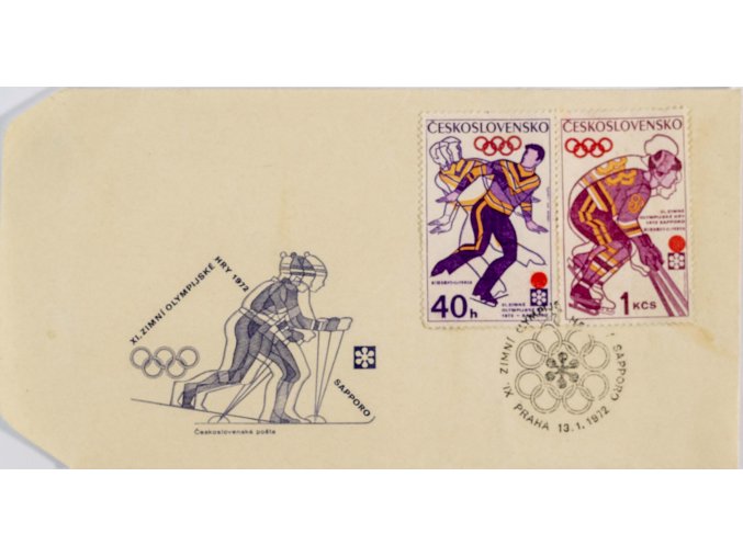 FDC XVI. Olympijské hry Sapporo, Krasobruslení, Hokej, 1972