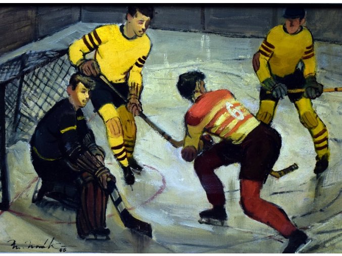 sport antique obraz hokej bez ramu