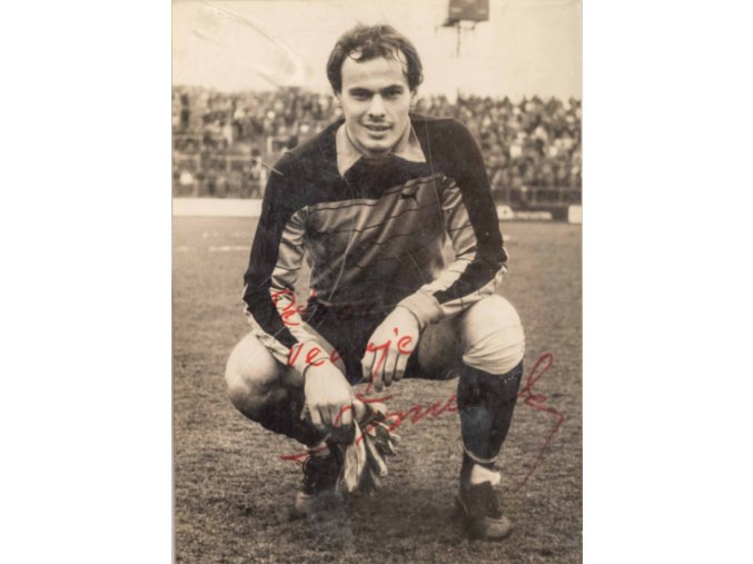 Fotografie fotbalista Šimůnek, autogram