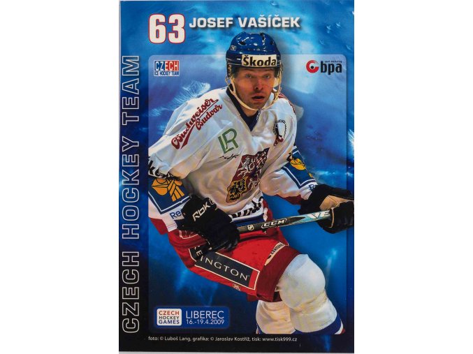 Hokejová karta, Czech hockey team, Josef Vašíček, 63
