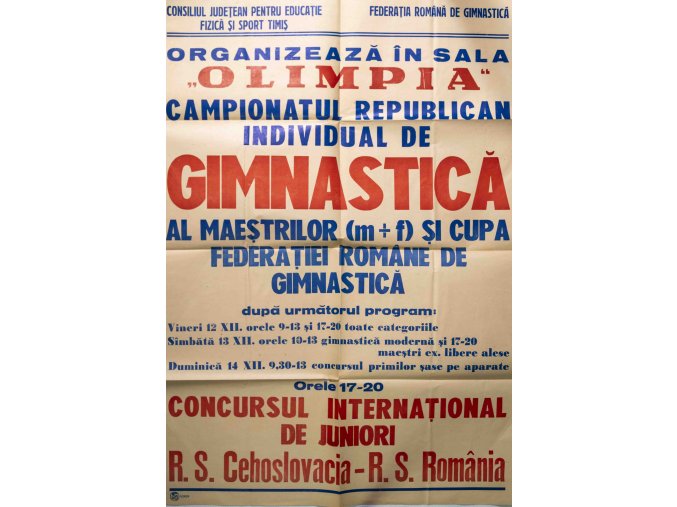 Plakát Gymnastica, al maestriol si cupa, Romania