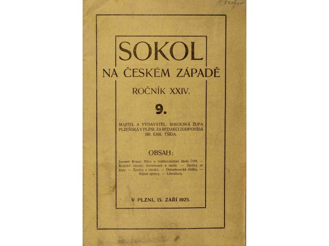 Sokol na českém západě, 91925