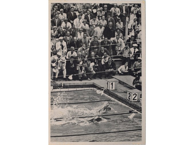 Kartička Olympia 1936, Berlin. 400 m plavání.dng