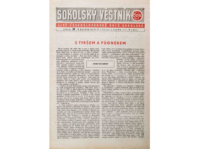 Věstník sokolský, 194839, S Tyršem a Fugnerem