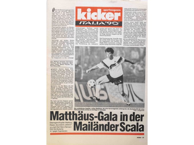 Sportmagazin Kicker, Italia, 1990, 37