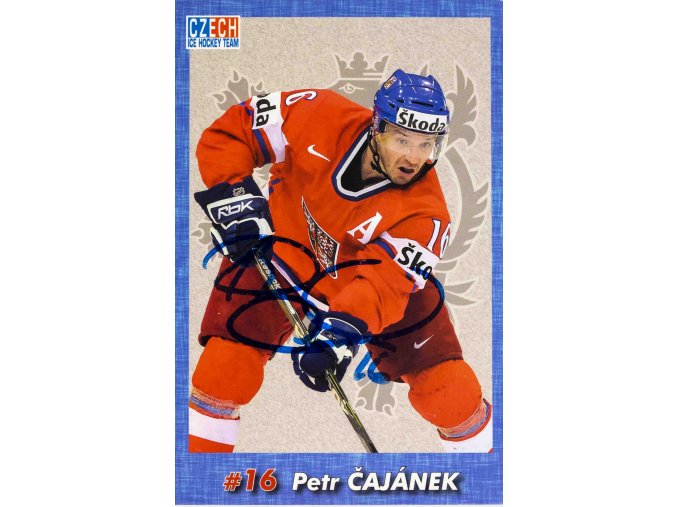 Hokejová karta, Czech ICE hockey team, Petr Čajánek, 16, autogram