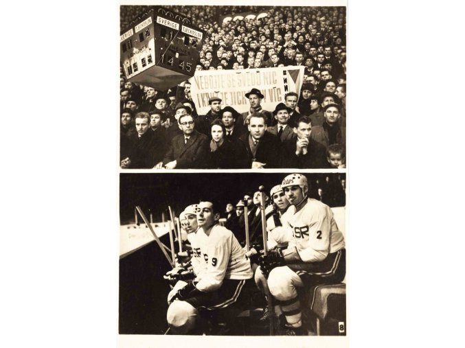 Dobové foto hokej, MS Stockholm, ČSSR v. Sverige1963 (8)