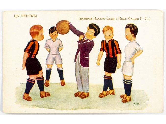 Pohlednice humor UN Neutral Racing Club Real Madrid, 1923 (1)