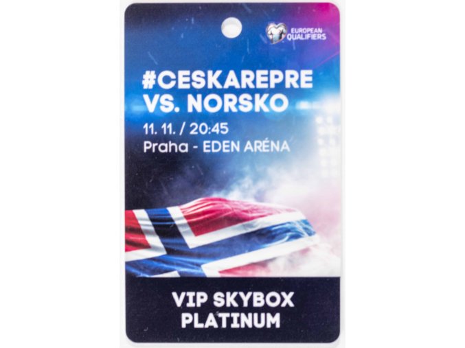 Vstupenka karta, ČR v. Norsko, VIP SkyBox