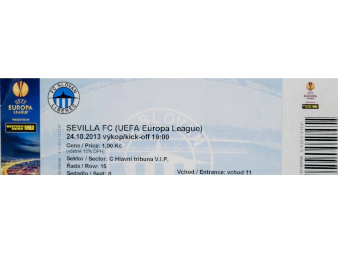 Vstupenka fotbal UEFA, Sevilla FC v. FC Slovan Liberec, 2013