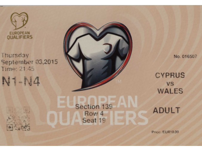Pohlednice Stadion, Q2016, Cyprus v. Wales, 2015