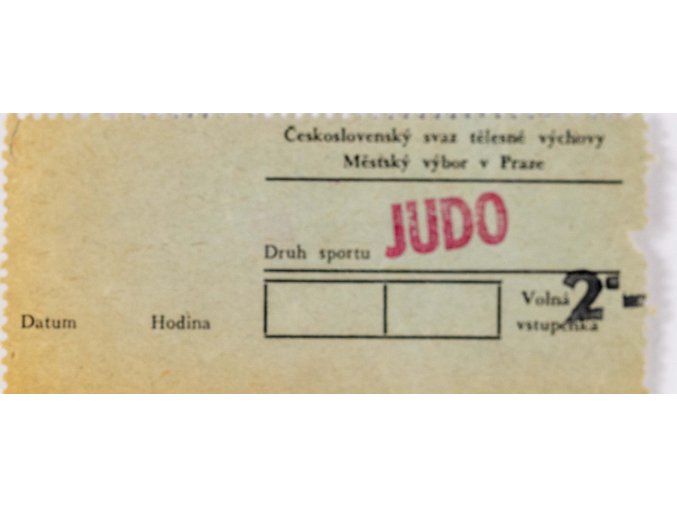 Vstupenka, Judo, ČSTV Praha