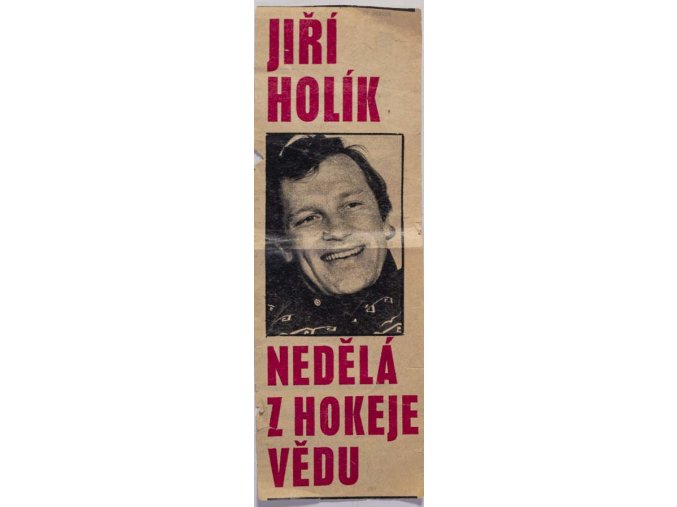 Výstřižek z novin Jiří Holík nedělá z hokeje vědu