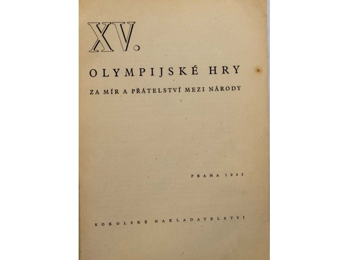 Kniha XV. Olympijské hry, 1952 (3)