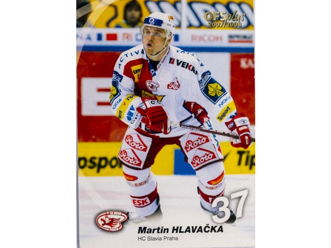 Hokejová kartička, Martin Hlavačka, HC Slavia Praha, 2007 (1)