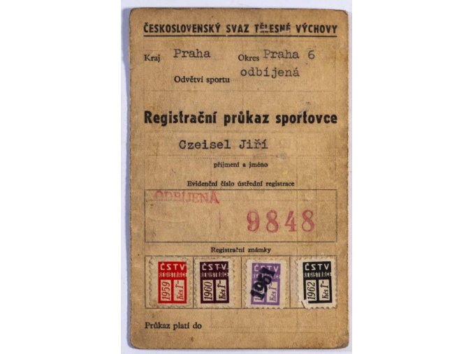 Registrační průkaz sportovce, odbíjená, 1963 (1)