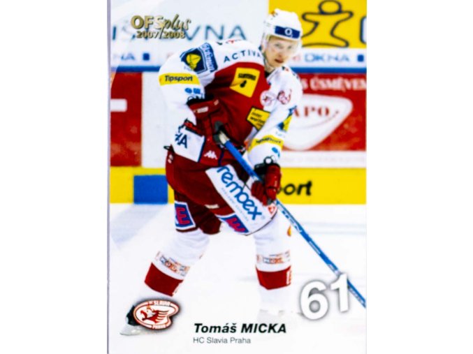 Hokejová kartička, Tomáš Micka, HC Slavia Praha, 2004 (1)