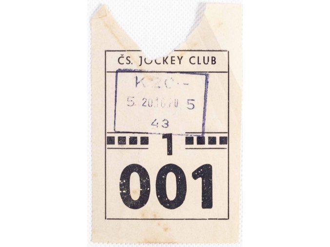 Lístek parkování, Jockey Club, Velká Pardubická, 1946