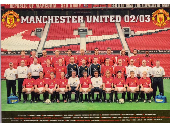 Podpisová karta, pohlednice, Manchester United, 200203 (1)