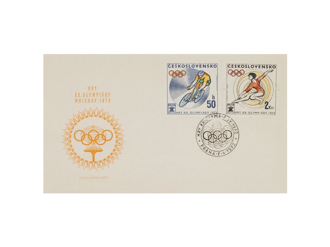 FDC Hry XX. Olympijády Mnichov,1972 IIFDC Hry XX. Olympijády Mnichov,1972 II