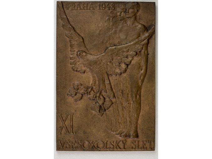 Bronzový relief, XL.Všesokolský slet, Praha 1948DSC 7819