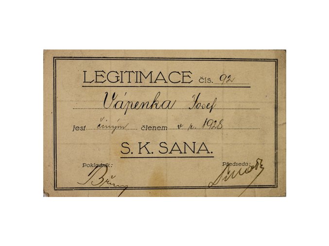 Legitimace S.K.SANA, 1928Legitimace S.K.SANA, 1928 (1)