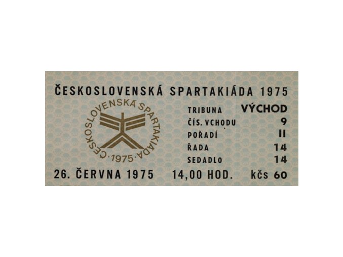 Vstupenka Spartakiáda 1975, 28.VI.Vstupenka Spartakiáda 1975, 28.VI.