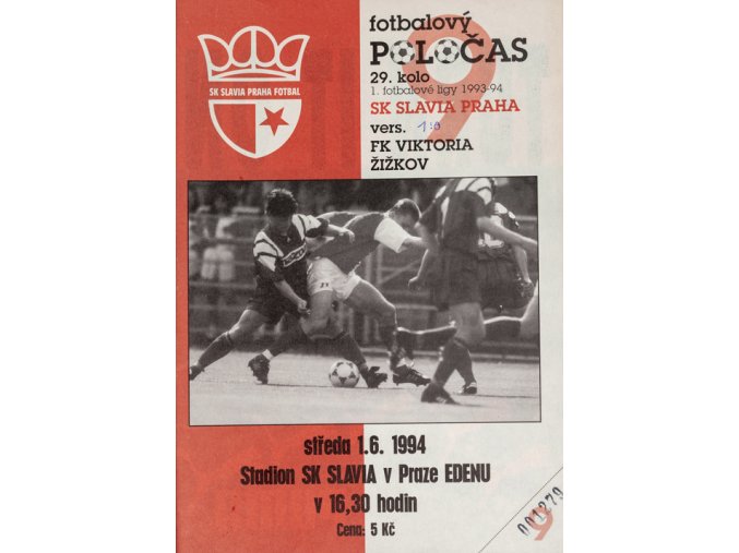 Fotbalový POLOČAS SK SLAVIA PRAHA vs.FK Viktoria Žižkov , 1994DSC 6851