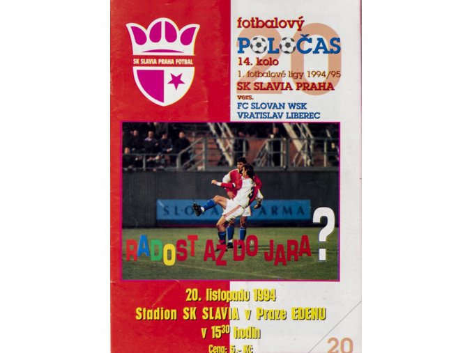 Fotbalový POLOČAS SK SLAVIA PRAHA vs. FC Slovan Liberec, 1994DSC 9140