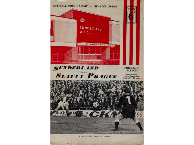 Official Programme Sunderland vs. Slavia Prague, 19681969Official Programme Sunderland vs. Slavia Prague, 19681969 (1)