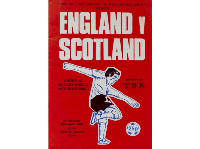 Official Programme Englad vs.Scotland, U15, 1983Official Programme Englad vs.Scotland, U15, 1983