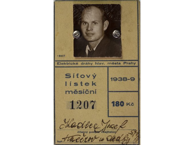 Průkazka síťový lístek Kadlec Josef, 1938Průkazka síťový lístek Kadlec Josef, 1938 (1)