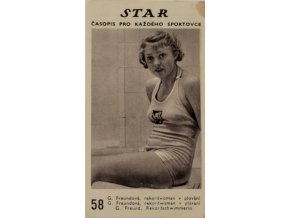 Kartička z časopisu STAR, 58, Freundová, rekordwoman v plavání