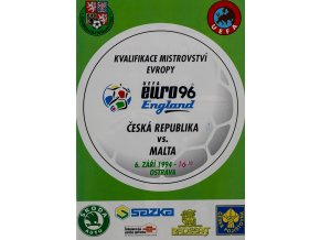 Program fotbal ČR vs. Malta, 1994