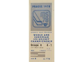 Vstupenka hokej Praha 1978 Groupe A 10. května 1978 sport antique cervec 17 (89)